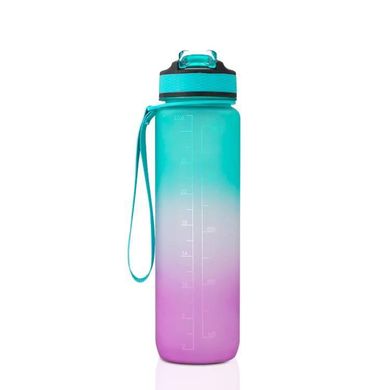 Мотивационная бутылка для воды 1л со временем, без BPA, Tritan фитнес, спорт, прогулка gwr