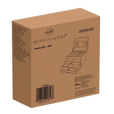 Шкатулка футляр скринька для коштовностей прикрас рожева Beautylushh 6400