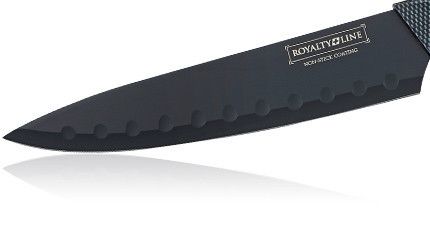 Набір кухонних ножів Royalty Line RL-CB7 з антипригарним покриттям ручка Carbon та керамічною овочечисткою
