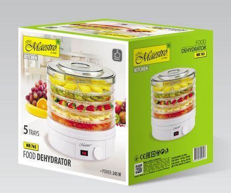 Сушка для продуктов овощей фруктов грибов 5 секций Maestro MR-765 10л дегидратор