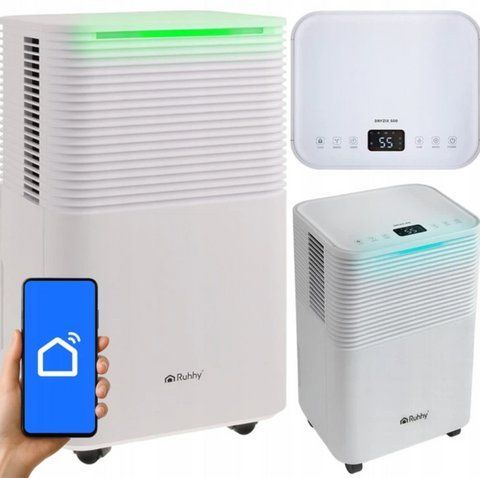 Осушитель воздуха Ruhhy DRYZIX Smart WiFi (12 л/сутки), поглотитель влаги 200 Вт, бак 2 л