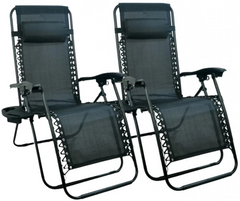 Шезлонг, комплект 2шт крісло пляжне Zero Gravity max 120кг