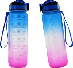 Мотивационная бутылка для воды 1л со временем, без BPA, Tritan фитнес, спорт, прогулка bwr