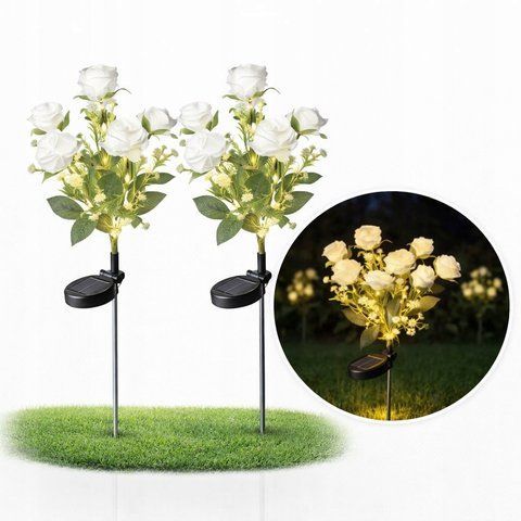 Садовый светильник SunLamp на солнечной батарее &ndash; розы 49 LED, 2 шт., датчик сумерек