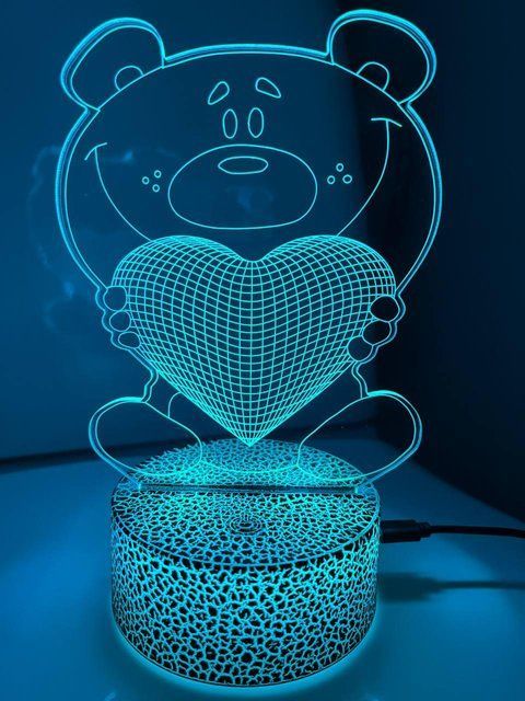 Светильник ночник 3D Bear, RGB 16 цветов, цв, USB