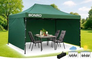 Палатка павильона раздвижная с стенками 3 х 4,5 м Bonro B-9005 зеленый + сумка