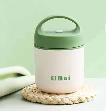 Термос для еды - ланчбокс FOOD 0,49л пищевой термос с контейнером beije green