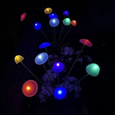 Садовий світильник SunLamp на сонячній батареї &mdash; кольорові грибочки LED, 2 шт., датчик присмерку
