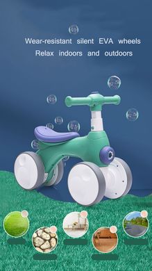 Біговел-каталка Holiday з мильними бульбашками та ліхтариком green