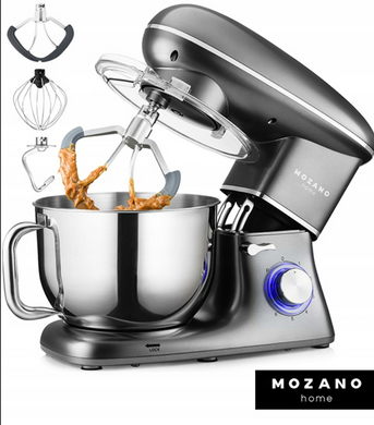 Профессиональный тестомес Mozano Kitchen Machine 2300 Вт чаша 6.2л Silver