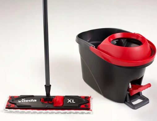 Набір для прибирання Vileda Ultramax XL Turbo &ndash; плоска швабра, телескопічна ручка, система зливу у відр 163427