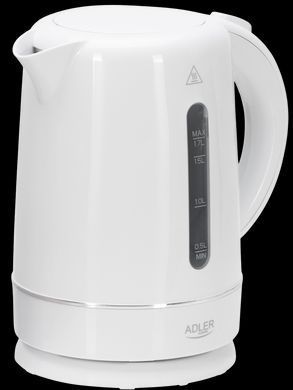 Электрочайник Adler AD 1385W, 1.7 л, 2200 Вт, белый, дисковый нагреватель, автоотключение, фильтр
