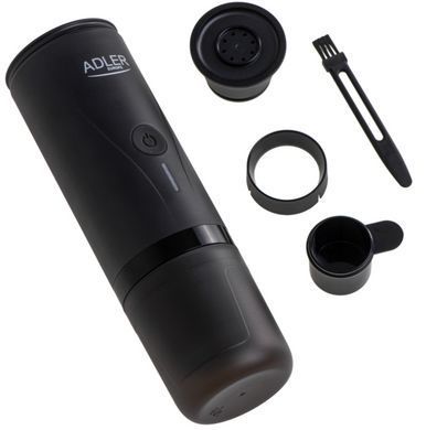 Портативна кавоварка Adler AD 4400, акумулятор 7500 мАг, тиск 20 бар, живлення від USB, для мелених зерен та капсул Nespresso