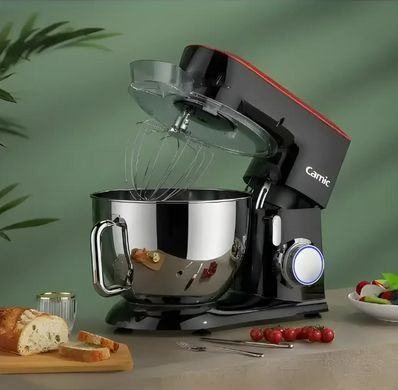 Металлический миксер тестомес 9л Camic SM-1571N 1800Вт Black Red