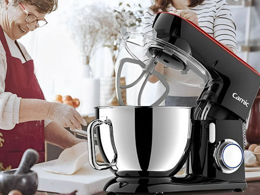 Металлический миксер тестомес 9л Camic SM-1571N 1800Вт Black Red