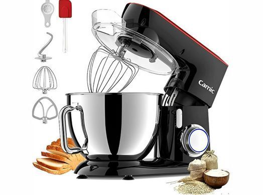 Металлический миксер тестомес 9л Camic SM-1571N 1800Вт Black Red
