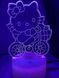 Светильник ночник 3D Hello kity, RGB 16 цветов, USB