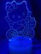 Светильник ночник 3D Hello kity, RGB 16 цветов, USB