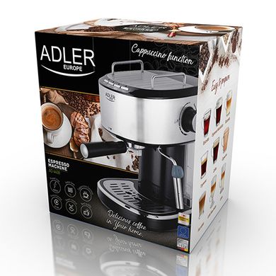 Кофеварка высокого давления Adler AD 4408 мощность 850 Вт, давление 15 бар