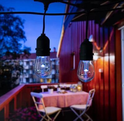 Вулична гірлянда з ретро лампами LED RGB Edison 10шт, 220V, 10метрів з перехідником