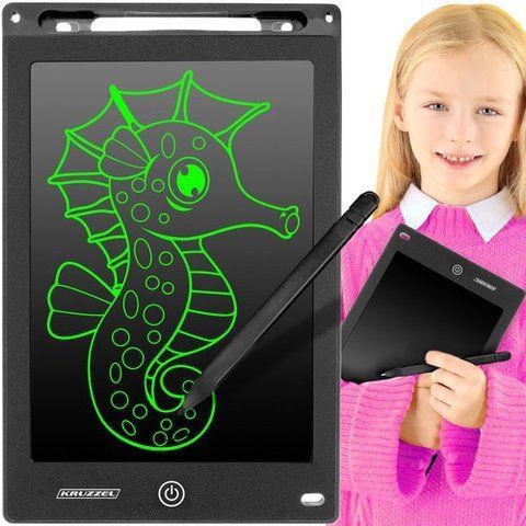 Планшет для малювання та нотаток 10'' чорний XL з блокуванням екрана Kruzzel 22455