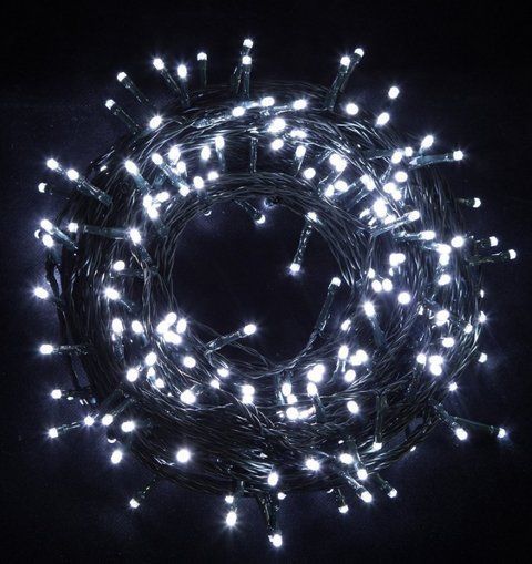 Светодиодная гирлянда нить уличная Led Cob 10м 100led батарейки White
