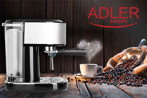 Кофеварка высокого давления Adler AD 4408 мощность 850 Вт, давление 15 бар