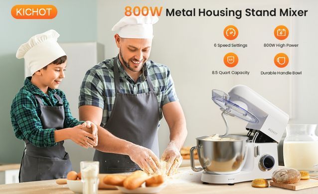 Миксер тестомисс 1800Вт KICHOT SM-1570N White чаша 10л