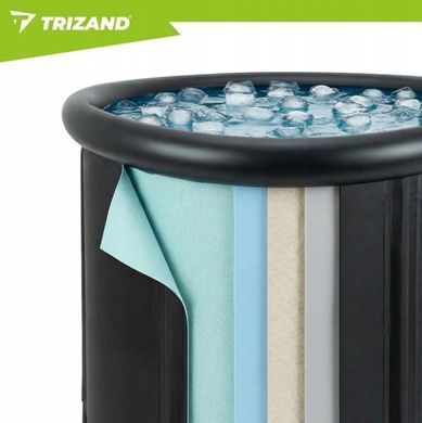 Бассейн для моржевания Trizand 26799, 320 л, складная крио-ванна, бочка для холодных ванн с крышкой и аксессуарами, черная