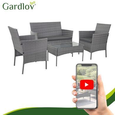 Садовая мебель из ротанга антрацитового цвета Gardlov 26907