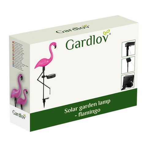 Садовый солнечный светильник-фламинго Gardlov 21151, 3 LED фигуры, белый свет, IP44, 52 см