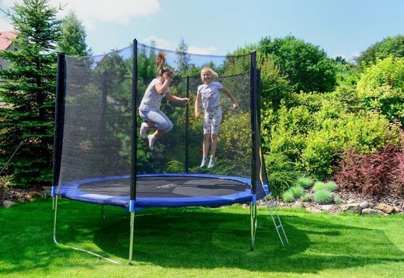 Батут садовий Fun Fit спортивний 10 (304-312 cm) 312 см з подушкою зі сходами FunFit