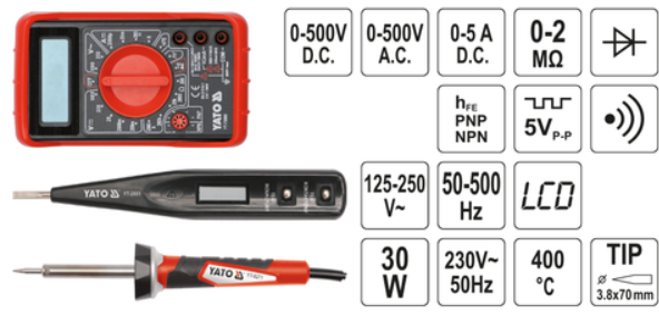 Набор инструментов электрика 68 предметов YATO YT-39009 профессиональный