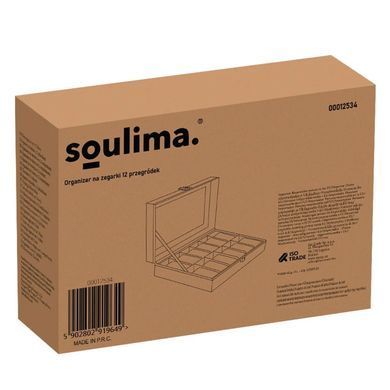 Шкатулка для хранения часов имеет 12 отделений, органайзер для часов Soulima 12534