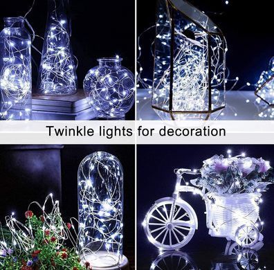 Світлодіодна дротяна Гірлянда Крапелька роси Їжачок 2.5 м 50 Led Батарейки Cool White