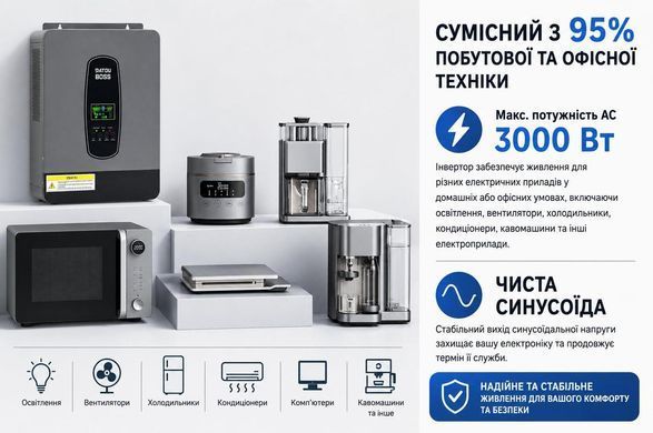 Солнечный гибридный инвертор DATOUBOSS 3000W 24V MPPT 100A 220V