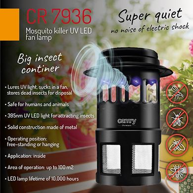 Лампа-пастка знищувач комарів Mosquito Killer Camry CR 7936 UV LED