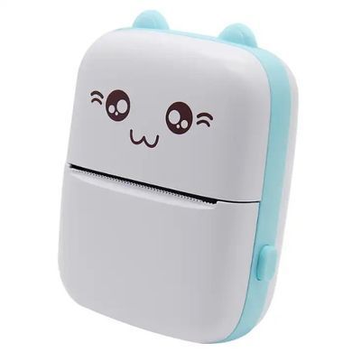 Портативний термопринтер Bambi Cat Mini printer Blue +5 рулонів термопаперу