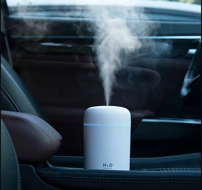 Портативный светодиодный ультразвуковой увлажнитель воздуха Humidifier H2O 300 мл Серый