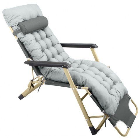 Шезлонг садовое кресло складное X-Treme CLC-837 серое для отдыха (до 150 кг)