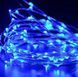 Светодиодная гирлянда нить капля росы 4.5м 50led батарейки Blue синяя