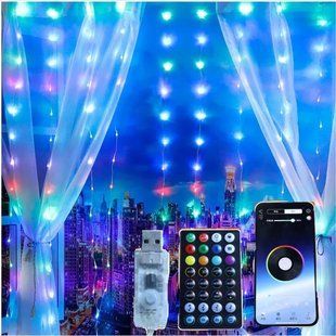 Світлодіодна Smart LED Гірлянда штора 3х3 метри 200 Led Lights, WiFi + Bluetooth, IP44