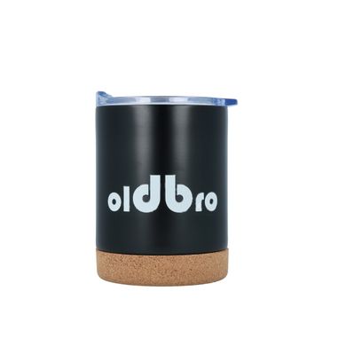 Кавова кружка OldBro Для Старого Друга з корковим дном 360мл BlackClassic із нержавіючої сталі з подвійними стінками