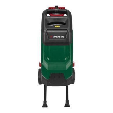 Подрібнювач гілок Parkside PEMH 2400 C3, садовий електричний шредер, 2400 Вт, гілки до 40 мм, контейнер 45 л
