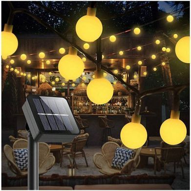 Вулична світлодіодна гірлянда SunLamp Solar 7 метрів 50 LED на сонячній батареї "Молочні кулі" Sun Lamp
