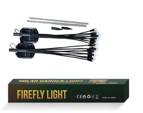 Садові світильники FireFly на сонячних батареях, комплект 2 шт., 70см, 10лед, RGB, різнокольорові Набір ламп