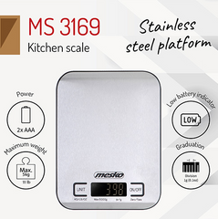 Весы кухонные Mesko MS 3169 black max 5кг