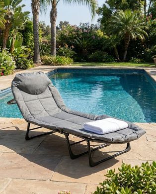 Раскладная кровать Relax Outdoor 200х66х30 см, стальной каркас, до 120 кг, 5 положений спинки