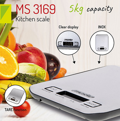 Кухонні ваги Mesko MS 3169 black max 5кг