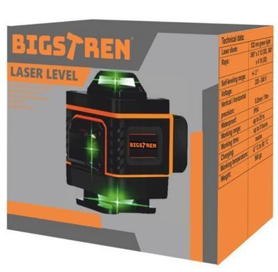 Лазерний рівень 4D-лазер Bigstren (16 ліній - 4 x 360&deg;) 18763